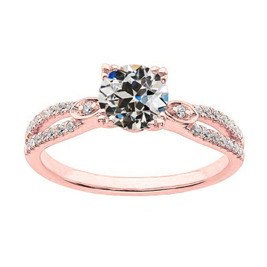 natural round diamond 3.50ct ring front view
