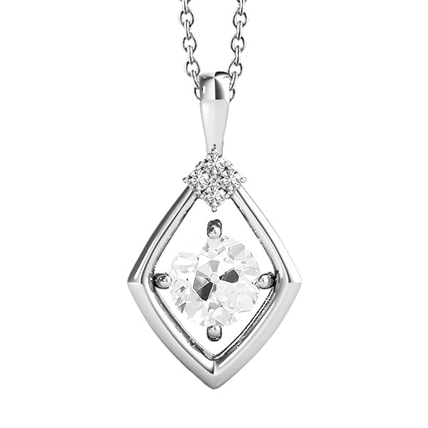 Brilliant Diamond Drop Pendant 2-ct 14K White Gold – main view