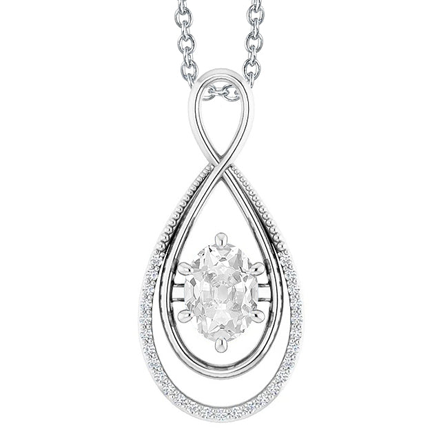 Brilliant Diamond Drop Pendant 2-ct 14K White Gold – main view