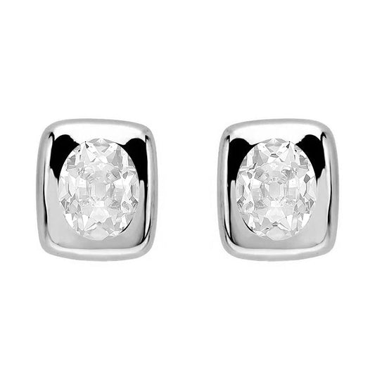 Stud Earrings 14 Karat White Gold with Brilliant Diamond – main view