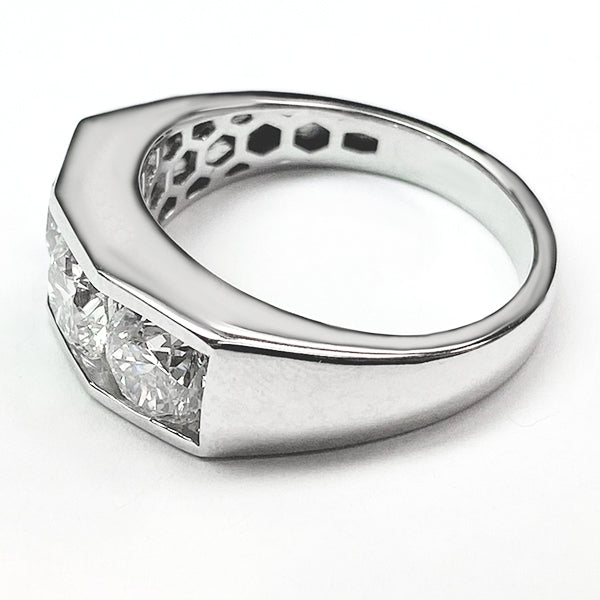 Gold Mens Diamond Ring Round Cut Lab Grown 10K Gents Jewellery