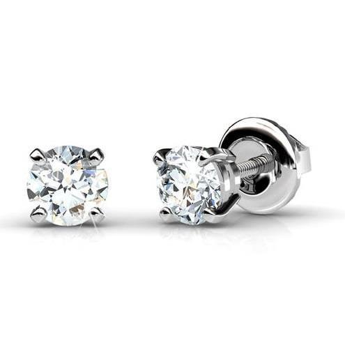 natural round diamond 2.50ct earring front view