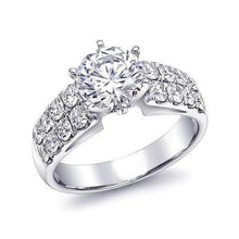 Gorgeous 3.60 Carats Real Round Diamond Engagement Ring White Gold 14K