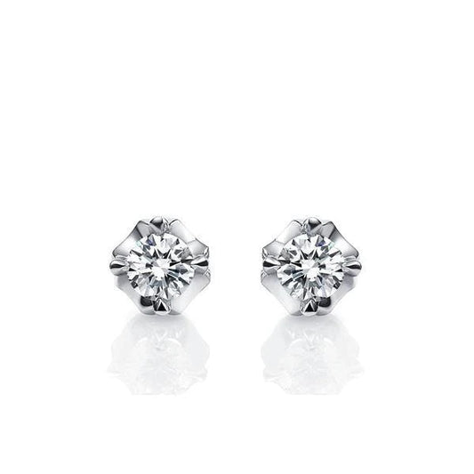 Gorgeous Brilliant Cut 2.60 Ct Real Diamonds Lady Studs Earrings White Gold