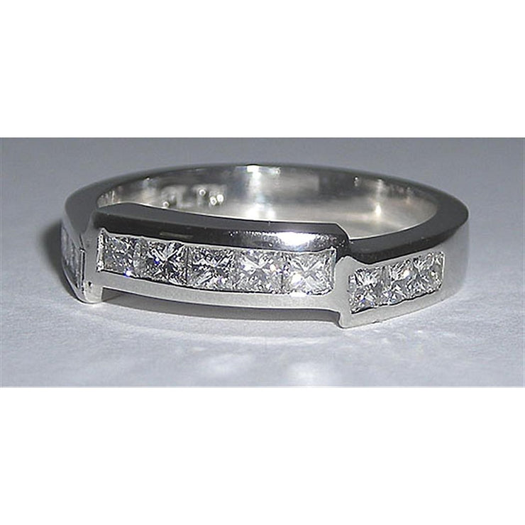 Gorgeous Natural 2.20 Carats White Gold 14K Princess Diamond Band
