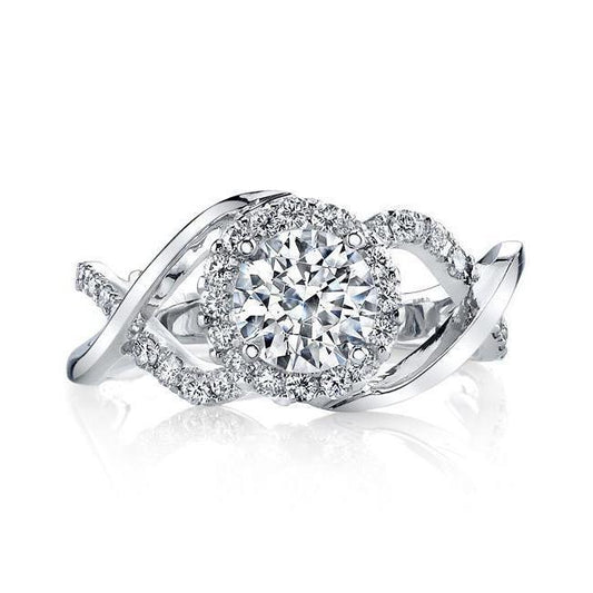 natural round diamond 3.60ct ring front view