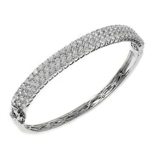Gorgeous Real Diamond Ladies Bangle 6 Ct White Gold