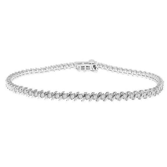 Gorgeous Round Cut 6.50 Ct Real Diamonds Tennis Bracelet White Gold 14K