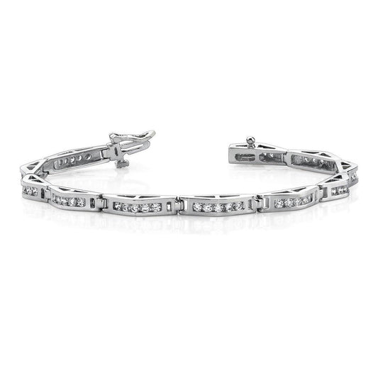 Gorgeous Round Cut Genuine Diamond Channel Set Bracelet 6 Carats