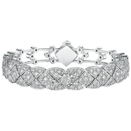Gorgeous Round Natural Diamond Bracelet Solid White Gold 14K 7 Carats