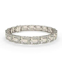 Gorgeous Small 7 Carats Real Diamonds Men's Link Bracelet 14K WG