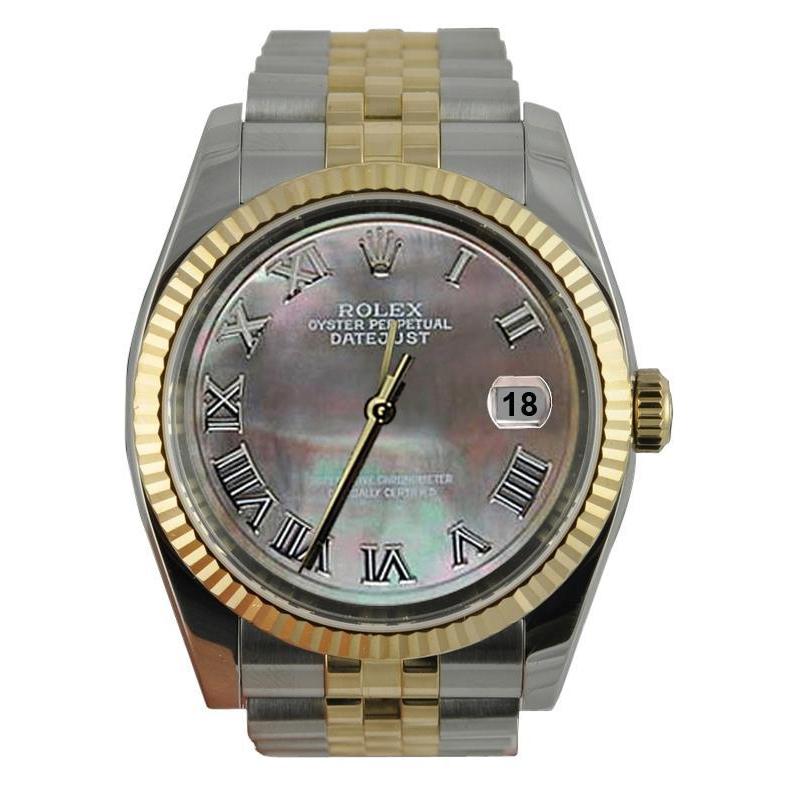 ray Roman Dial Fluted Rolex Men Watch