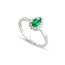 Green Emerald And Diamonds 5 Ct Anniversary Ring 14K White Gold New