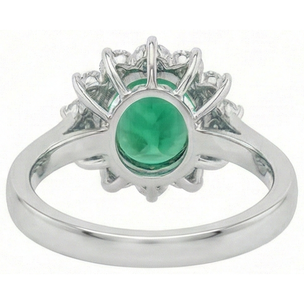 Green Emerald And Natural Earth Mined Diamond Wedding Ring 3.50 Carats Gold Jewellery