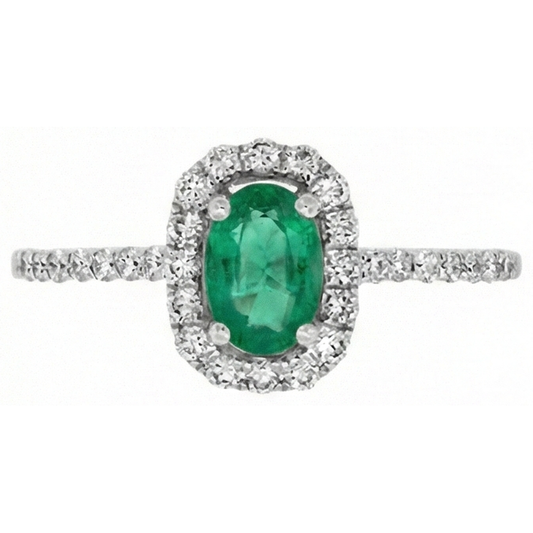 natural round emerald 5.25ct ring side angle