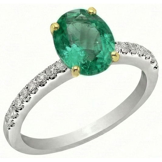 Designer Colored Stone Ring 2 ct – front view