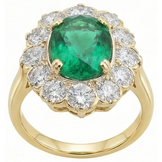 Green Emerald Cocktail Ring