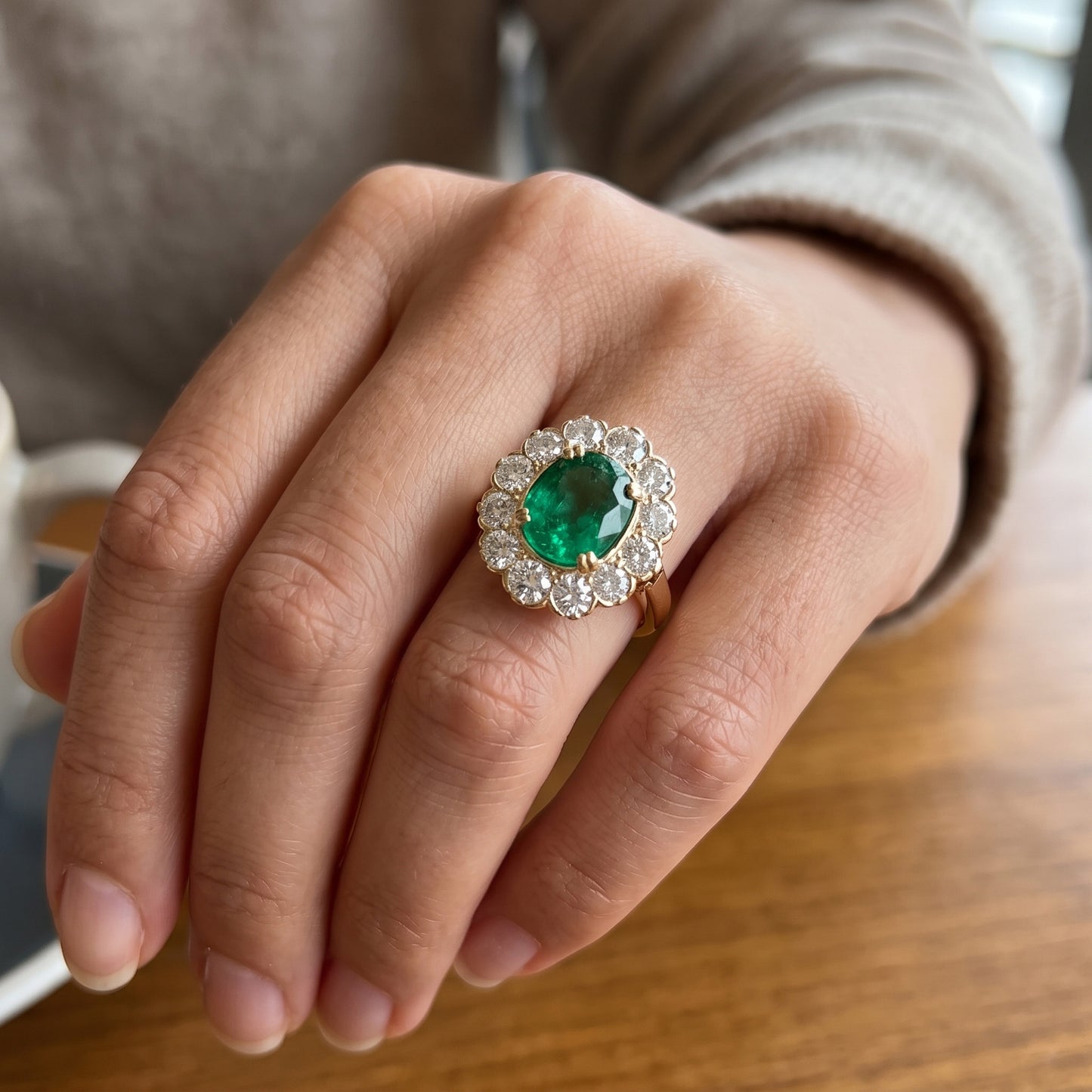 Green Emerald Cocktail Ring