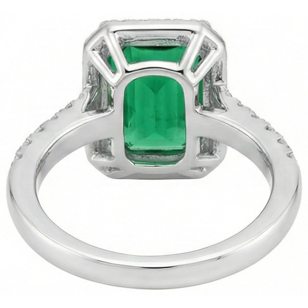 Green Emerald Gemstone Engagement Ring