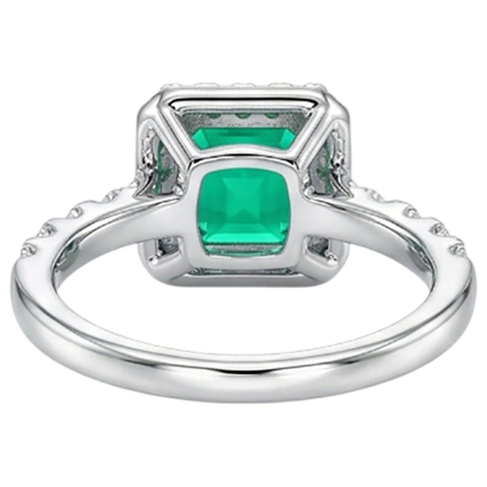 Genuine Emerald Precious Stone Ring 3.50 ct 14 Karat Two Tone Gold – alternate view
