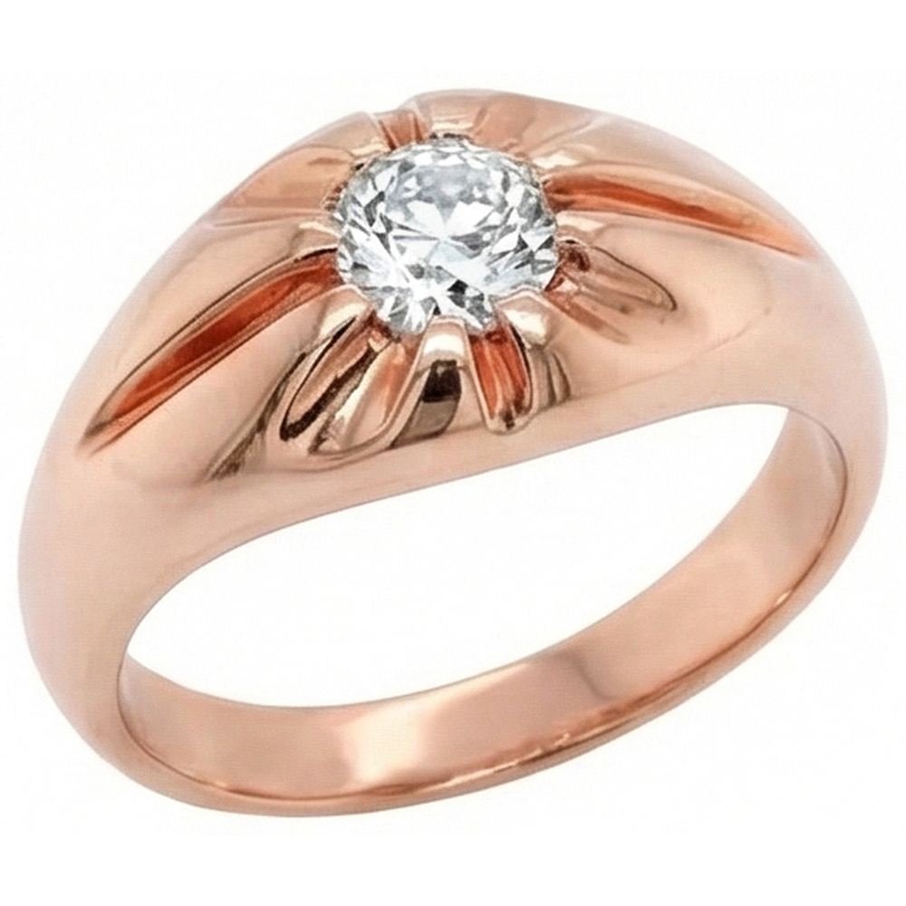 Gypsy Rose Gold Solitaire Round Old Mine Cut Real Natural Earth Mined Diamond Ring 1 Carat