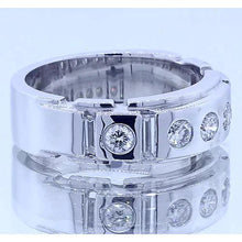 Gypsy Round & Baguettes Real Diamond Anniversary Band Satin Finish
