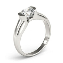 Half Bezel 1 Carat Natural Diamond Solitaire Engagement Ring