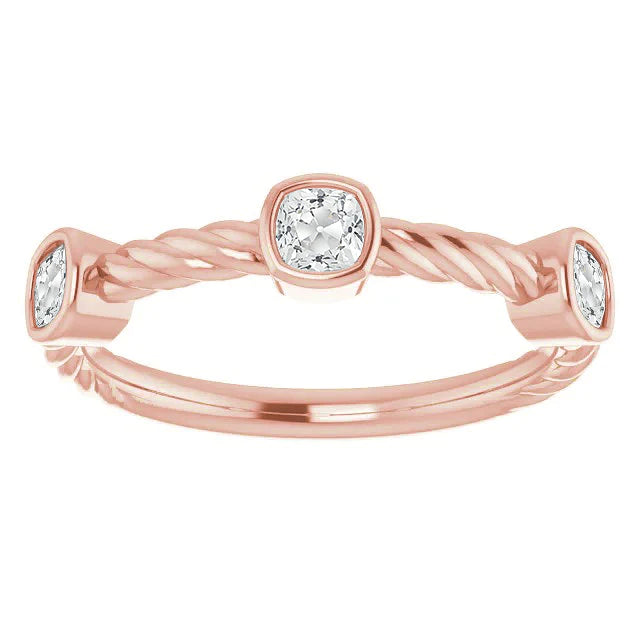 Half Eternity Band Cushion Old Miner Real Diamond Bezel Set 4.50 Carats