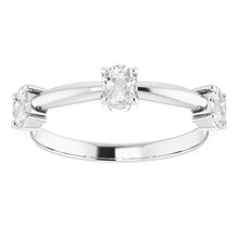 Half Eternity Band Oval Old Mine Cut Real Diamond Button Prong Set 3 Carats