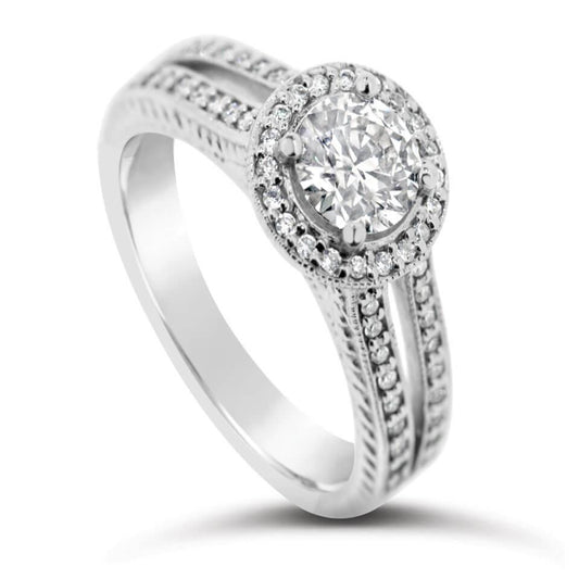 natural round diamond 2.50ct ring front view