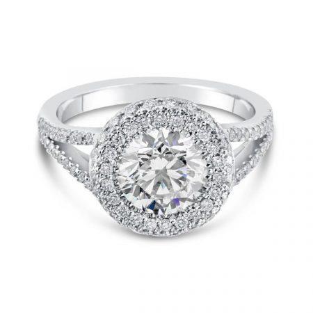 natural round diamond 3.00ct ring front view