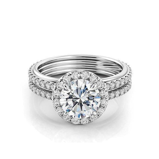 natural round diamond 5.20ct ring front view