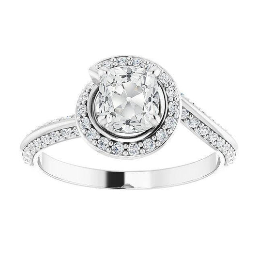 natural round diamond 6ct ring front view