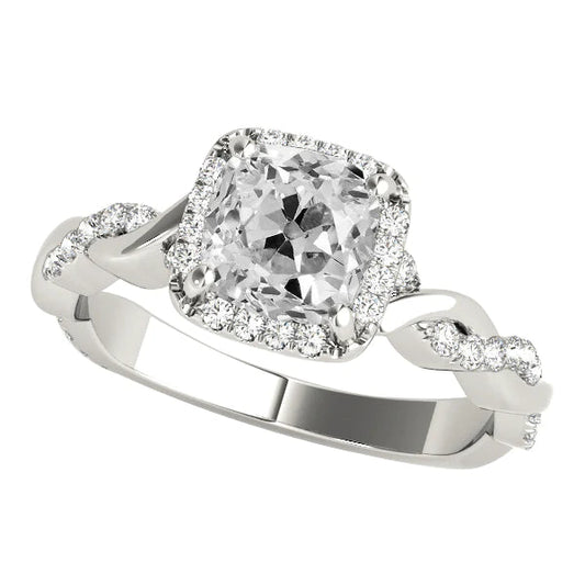 natural round diamond 6ct ring front view
