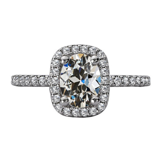 natural round diamond 6.50ct ring front view
