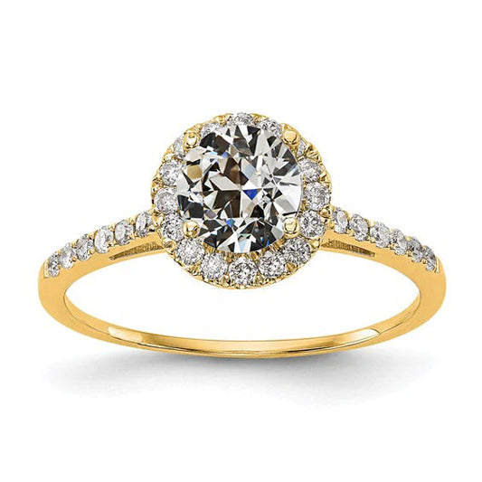 natural round diamond 3ct ring front view