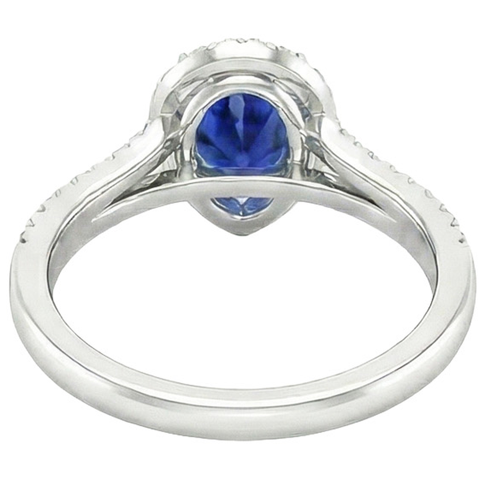 Halo Ceylon Blue Saphire Ring
