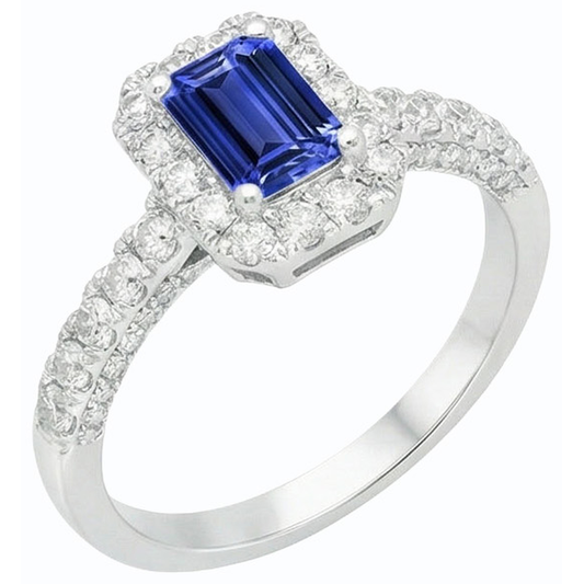 natural emerald sapphire 3.50ct ring side angle