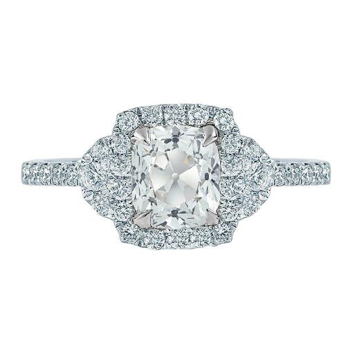 natural round diamond 3.25ct ring front view