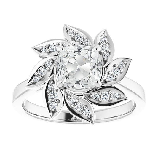 natural round diamond 7.50ct ring front view