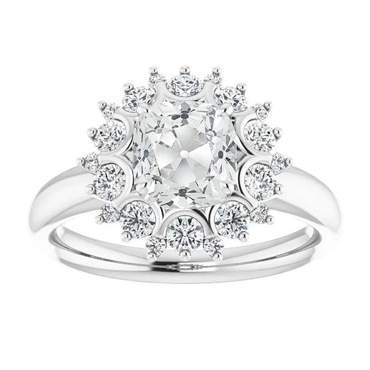 natural round diamond 7.50ct ring front view