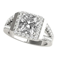 Halo Cushion Old Miner Real Diamond Ring Prong Split Shank 7.50 Carats