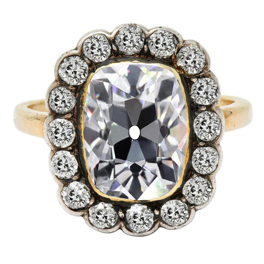 natural round diamond 7ct ring front view