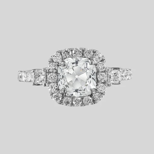 natural round diamond 3ct ring front view