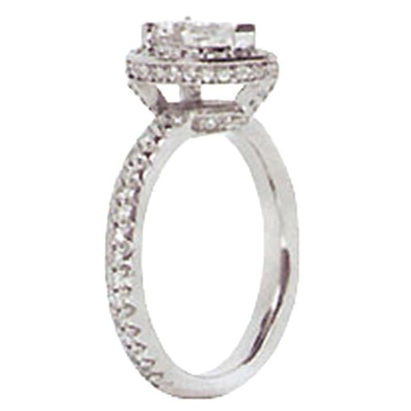 Halo Diamond Engagement Pear Shape Ring Natural 2.01 Carats