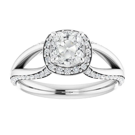 natural round diamond 7ct ring front view