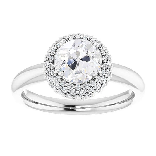 natural round diamond 5ct ring front view