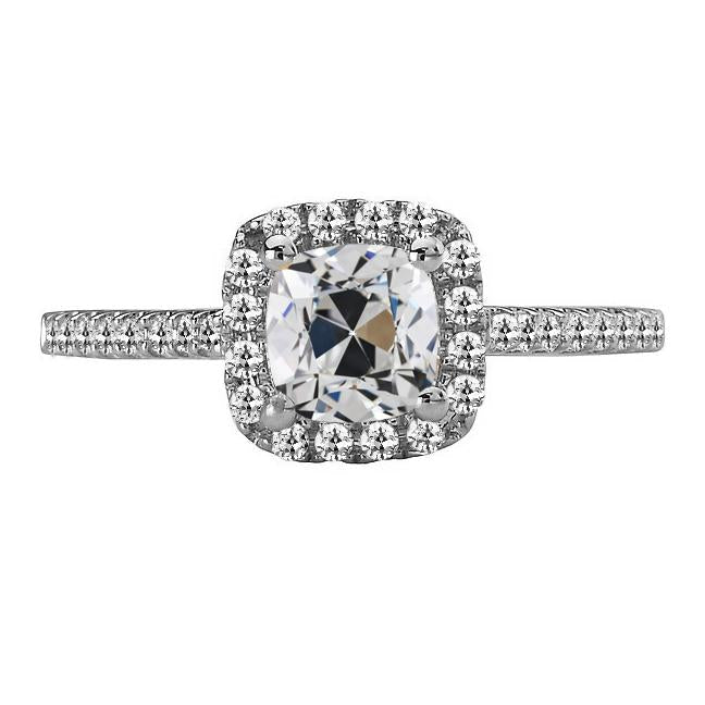 Halo Engagement Ring Round & Cushion Old Miner Natural Earth Mined Diamond 5.50 Carats