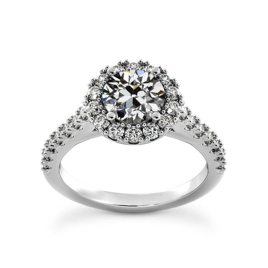 natural round diamond 4.50ct ring front view