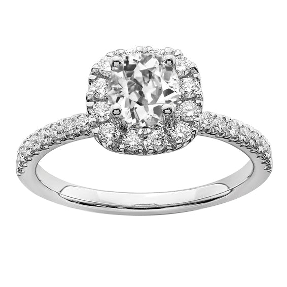 Halo Engagement Ring Round Old Miner Real Diamond With Accents 4.50 Carats